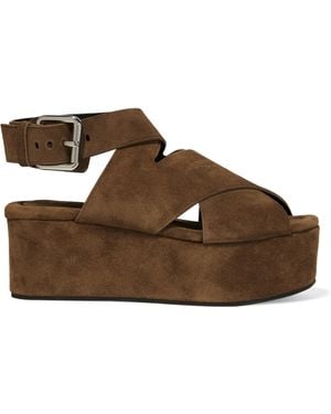 Alexander Wang Rudy Suede Platform Sandals - Brown