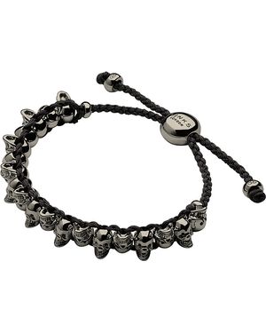 Links of London Skull Sterling Silver Friendship Bracelet - Black