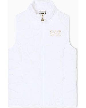 EA7 Nylon Gilet With Lightly Padded Wave Quilting Core Lady - White