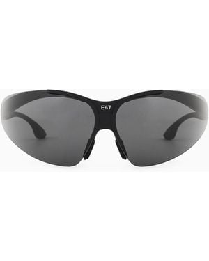 EA7 Occhiali Da Sole Sportivi Con Forma Irregolare - Grigio