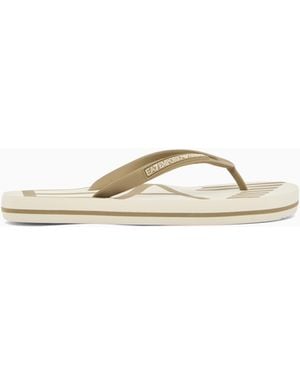 EA7 Rubber Flip-Flops With Logo - White