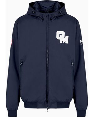 EA7 Olimpia Milano Jacket With Hood And Zip - Blue