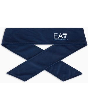 EA7 Tennis Pro Cotton-Blend Headband - Blue