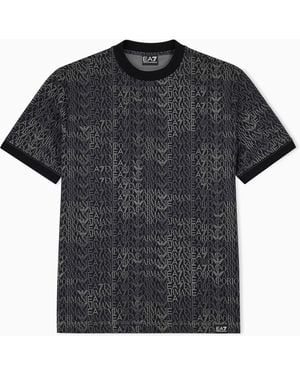 EA7 T-Shirt Logo Series Regular Fit Cotton Jersey - Black