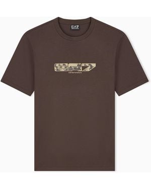 EA7 T-Shirt Graphic Series Regular Fit Cotton Jersey - Brown