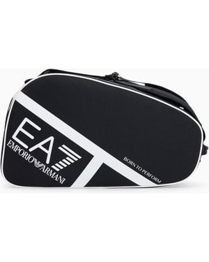 EA7 Borsa Da Padel Con Logo E Dettagli A Contrasto - Nero