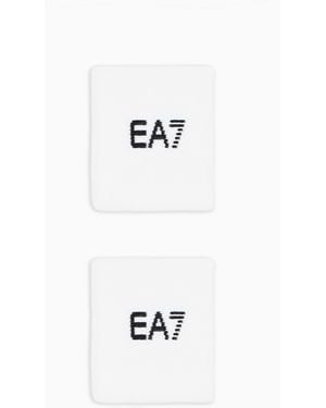 EA7 Tennis Pro Cotton Wristbands - White