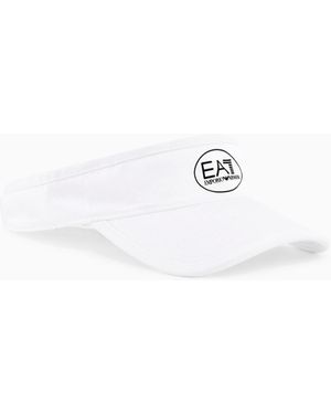 EA7 Tennis Pro Visier Aus Baumwolle - Weiß