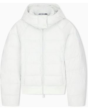 EA7 Bomber Jacket Regular Fit Padded With Hood - White