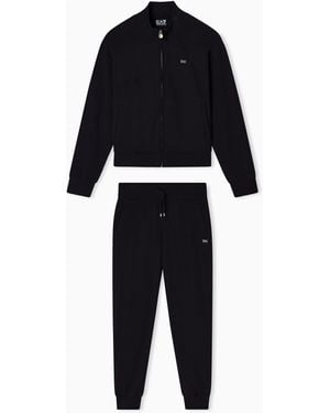 EA7 Core Lady Stretch-Cotton Tracksuit - Blue