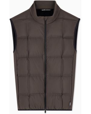 EA7 Vest Golf Pro Regular Fit Light Padded With Down Padding - Brown