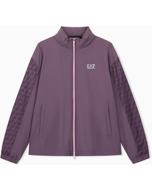 EA7 Blouson Ventus7 Mit Reißverschluss Und Gemusterten Ärmeln - Lila