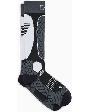 EA7 Stretch Technical Fabric Ski Socks - Black