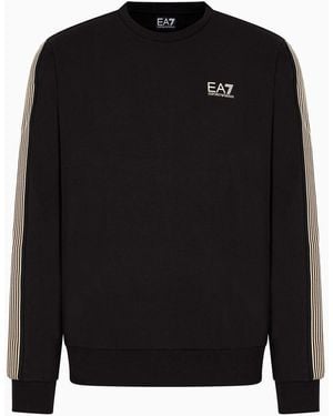 EA7 Official Store Asv 7 Lines Crew-Neck Sweatshirt - Black