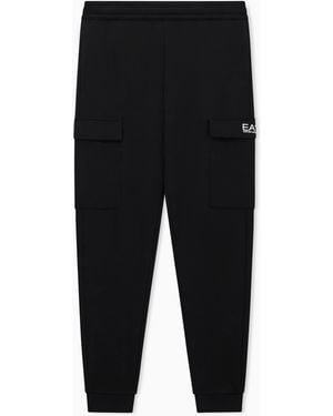 EA7 Core Identity Cotton-Blend Cargo Trousers - Black