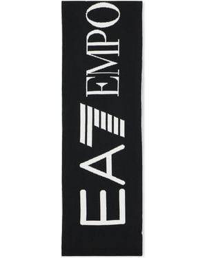 EA7 Strickschal Regular Passform - Schwarz