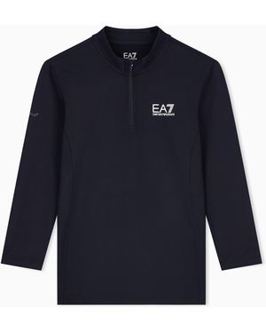 EA7 Jersey-Langarmshirt Tennis Pro Mit Schmaler Passform - Blau
