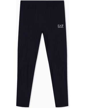 EA7 Leggings Ventus Running Slim Fit Breathable Technical Fabric - Blue