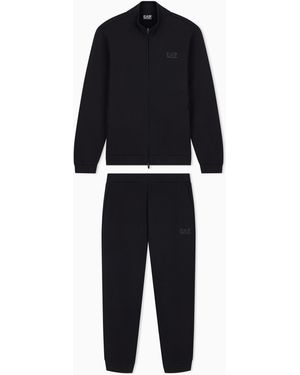 EA7 Tracksuit Natural Ventus 7 Regular Fit Cotton Blend Jersey - Blue