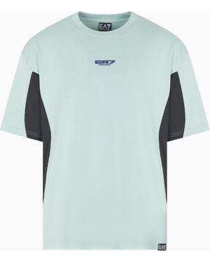 EA7 Graphic Series Cotton-Jersey Crew-Neck T-Shirt - Blue