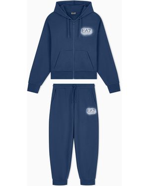 EA7 Cotton-Blend Visibility Tracksuit - Blue