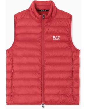 EA7 Packable Gilet With Zip And Down Padding Core Identity - Red