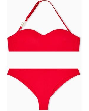 EA7 Bandeau Bikini With Logo - Red