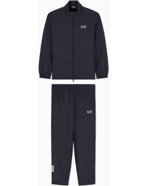EA7 Oversize Trainingsanzug Core Identity Aus Gewebtem Nylon - Blau