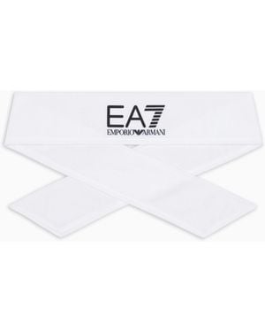 EA7 Stirnband Aus Baumwollmischung Für Tennis Headband - Weiß