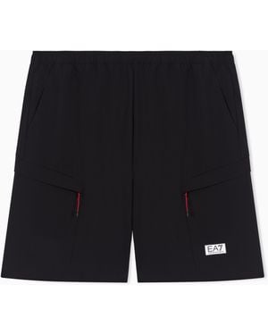 EA7 Dynamic Athlete Ventus7 Technical-Fabric Cargo Bermuda Shorts - Black