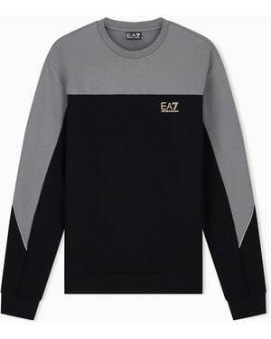 EA7 Jersey Sweatshirt Athletic Cotton Regular Fit - Black