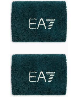 EA7 Tennis Pro Stretch-Cotton Blend Wristbands - Green