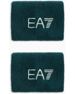 EA7 Tennis Pro Stretch-Cotton Blend Wristbands - Green