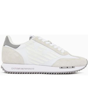 EA7 Sneaker Aus Nylon Und Wildleder Geriffelte Sohle - Weiß