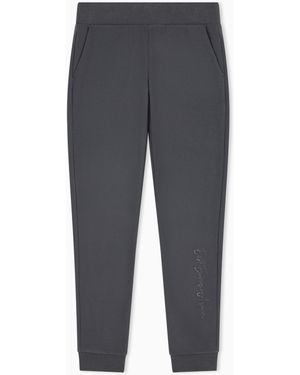 EA7 Trainingshose Logo Series Regular Fit Aus Jersey - Blau