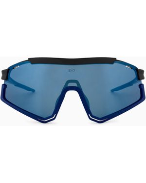 EA7 Occhiali Da Sole Sportivi Con Forma Irregolare - Blu