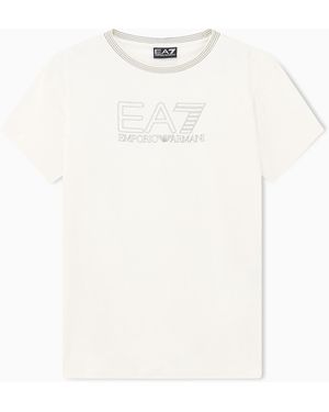 EA7 T-Shirt Sporting Club Girocollo Over - Bianco