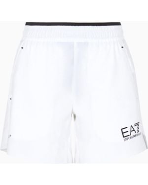 EA7 Ventus7 Shorts With Side Pockets And Drawstring Tennis Pro - White