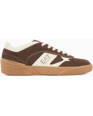 EA7 Otg Pride Velo Sneaker Aus Veloursleder Mit Lederdetails - Braun