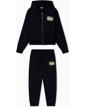 EA7 Cotton-Blend Visibility Tracksuit - Blue