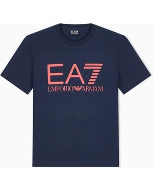 EA7 Armani Olimpia Milano Pure Cotton T-Shirt - Blue