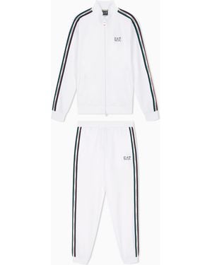EA7 Italian Spirit Cotton-Blend Tracksuit - White