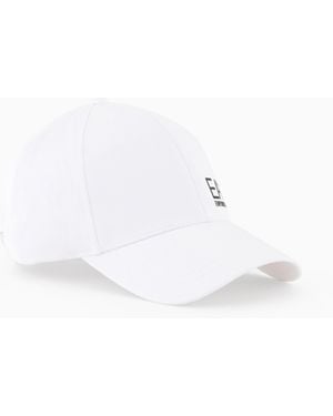 EA7 Train Core Cotton Baseball Cap - White