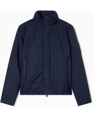EA7 Recycled-Fabric Padded Jacket With Hood - Blue