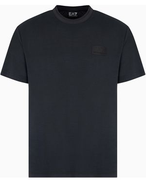 EA7 Lux Identity Modal-Blend Piqué T-Shirt - Black