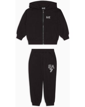 EA7 Visibility Girl Stretch-Cotton Tracksuit - Black