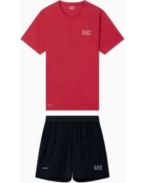 EA7 Ventus T-Shirt And Shorts Set - Red