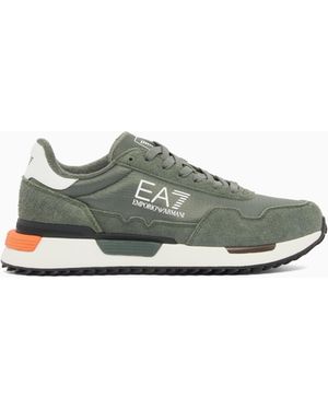 EA7 Vintage Sneaker Mit Wildledereinsätzen Vintage Running - Grün