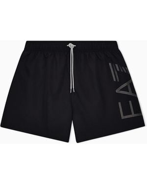 EA7 Bathing Trunks With A Drawstring Waist And Side Pockets - Black
