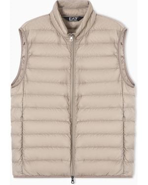 EA7 Packable Gilet With Zip And Down Padding Core Identity - White